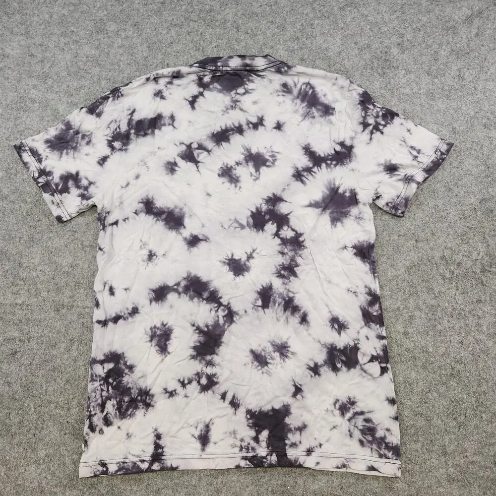 True Religion Shirt Mens Medium Tie Dye Onyx White SS Lullaby Buddha Graphic Tee